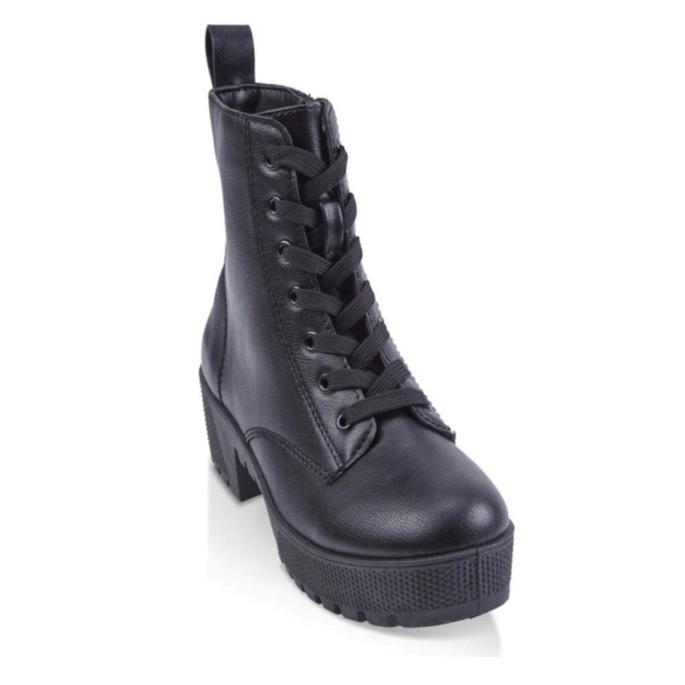 Combat Faux Leather Boots
